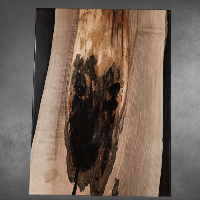 Platte für Couchtisch oder Wandbild Walnuss mit Epoxidharz - handgefertigt in Graz I Holz & Harz