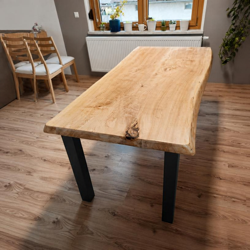 Esstisch massiv Pappel Platte -handgefertigt in Graz I Holz & Harz 6