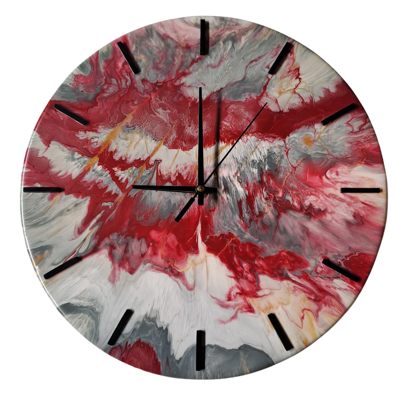 Designer Wanduhr Epoxidharz - Marmoroptik handgefertigt in Graz I Holz & Harz
