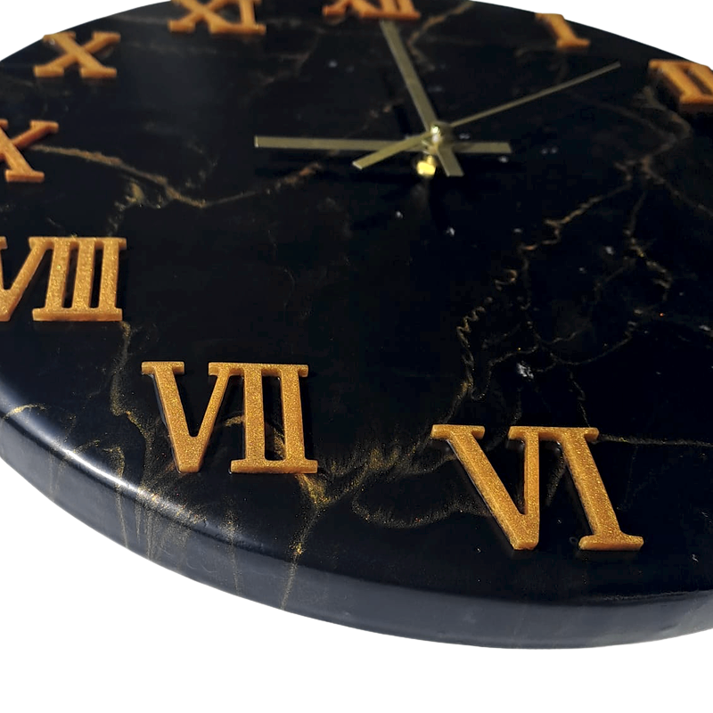Designer Wanduhr Epoxidharz - Marmoroptik handgefertigt in Graz I Holz & Harz