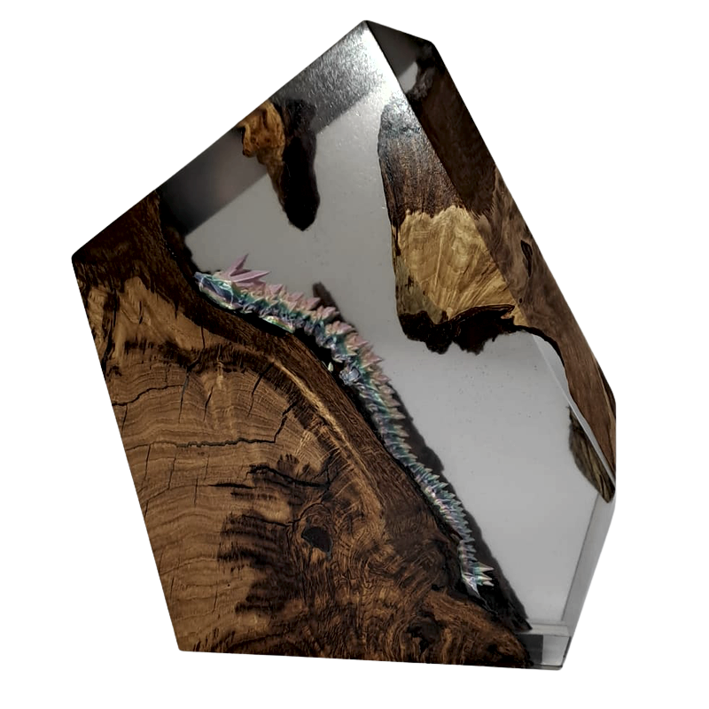 Epoxidharz Tischlampe LED  - handgefertigt in Graz I Holz &  Harz