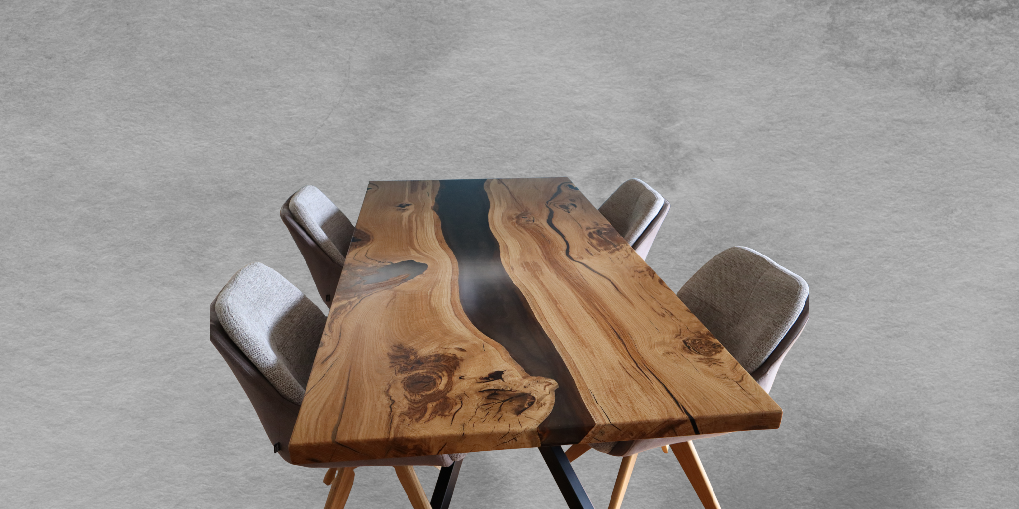 Header Esstische fertig massives Holz  mit Epoxidharz I Holz & Harz