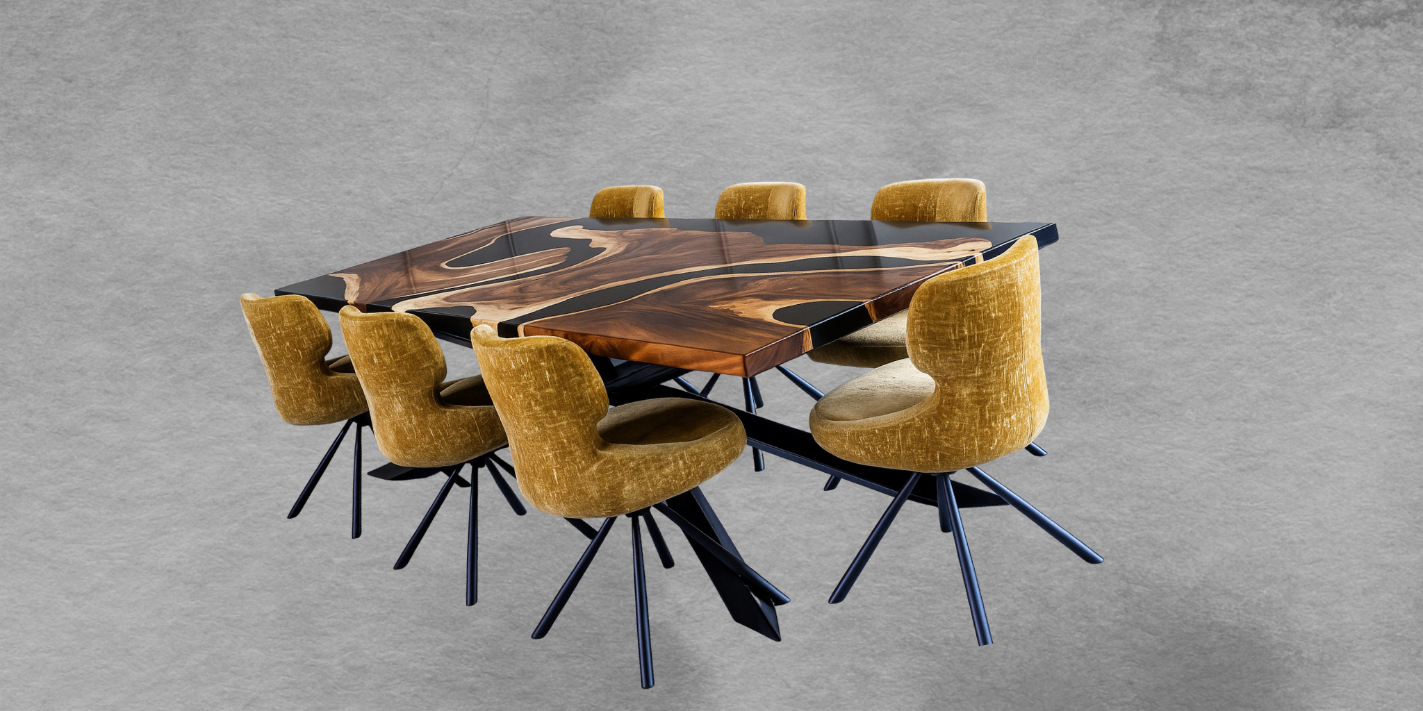 Header Esstische massives Holz  mit Epoxidharz I Holz & Harz