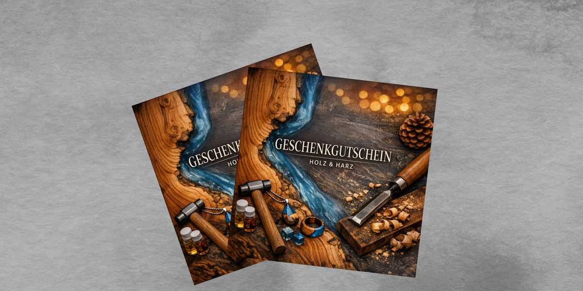 Header Gutscheine massives Holz  mit Epoxidharz I Holz & Harz