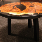 Couchtisch  Maserpappel mit Epoxidharz transparent grey - handgefertigt in Graz I Holz &  Harz