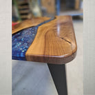 Epoxidharztisch Couchtisch  Blue Pearl River Table - handgefertigt in Graz I Holz &  Harz 2