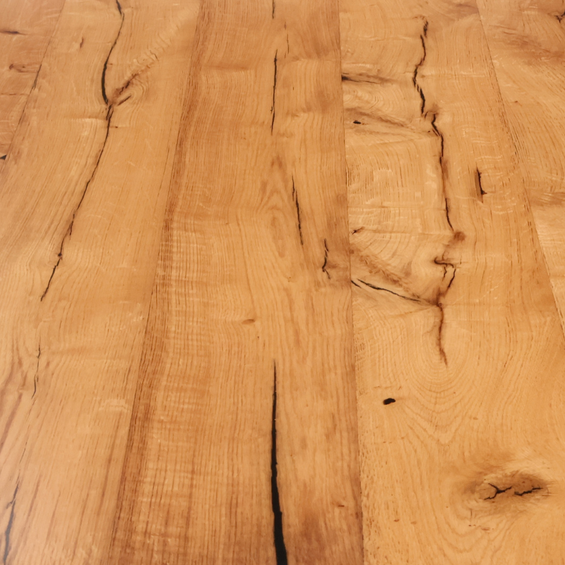 Esstisch Eichenpaneele -mit Epoxidharz transparent beschichtet,  handgefertigt in Graz I Holz & Harz