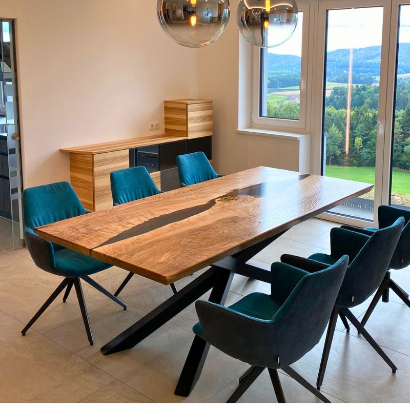 Epoxidharztisch Esche eleganter River Table - handgefertigt in Graz I Holz & Harz 3