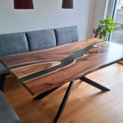 Epoxidharztisch Walnuss natur River Table - handgefertigt in Graz I Holz & Harz 4