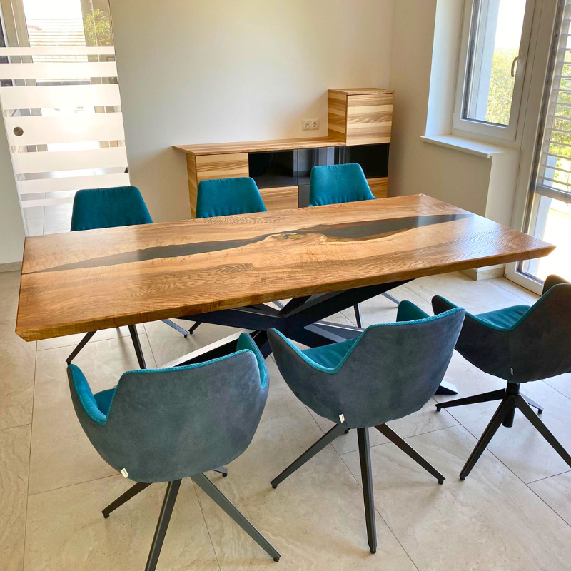 Epoxidharztisch Esche eleganter River Table - handgefertigt in Graz I Holz & Harz 1
