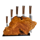 Epoxidharz Olivenholz Messerblock für 5 Messer  - handgefertigt in Graz I Holz &  Harz 