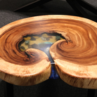 Couchtisch  Suarholz mit Bucht River Table - handgefertigt in Graz I Holz &  Harz